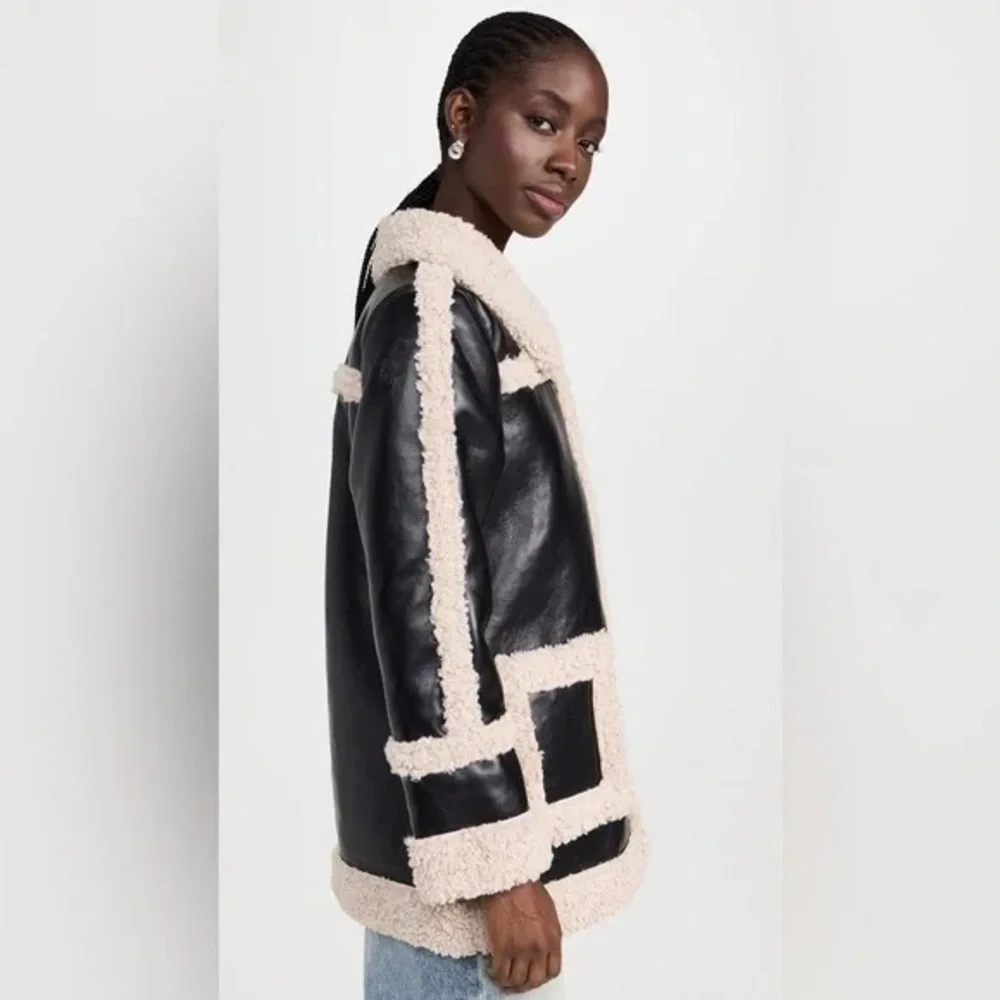 NWT 7 For All Mankind Faux Sherpa Faux Leather Jacket - Picture 3 of 10